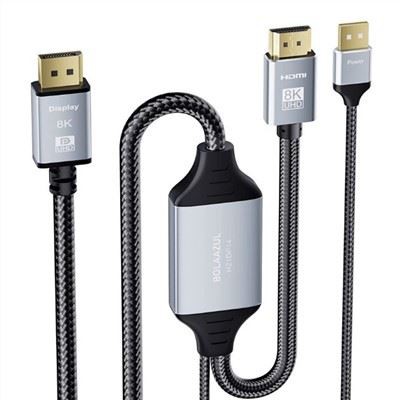 HDMI 2.1 til DisplayPort 1.4-adapterkabel